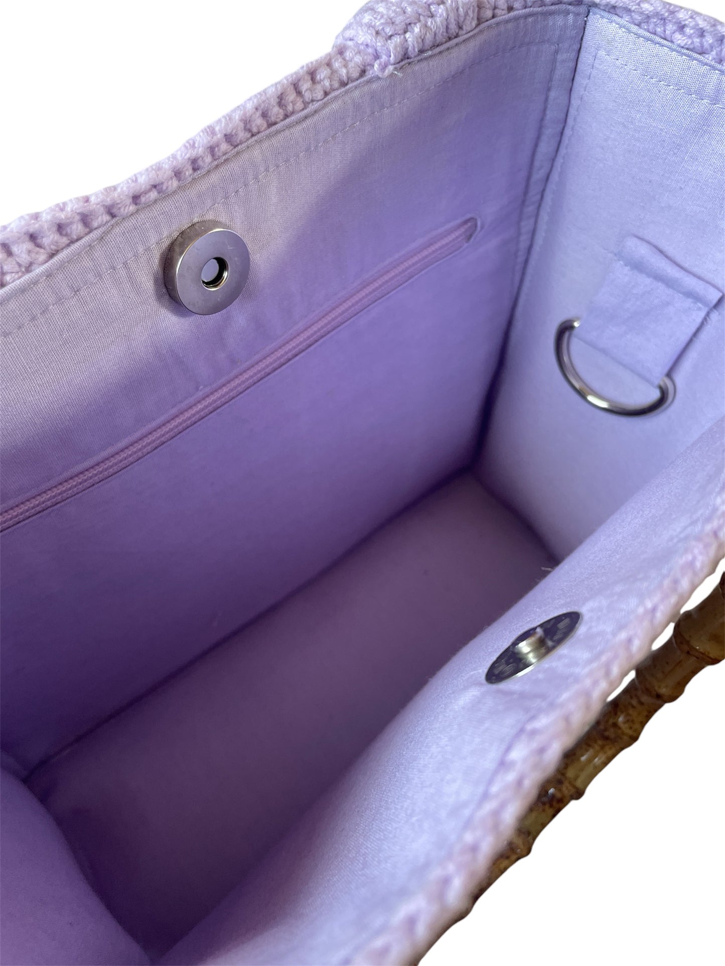 Gehaakte vierkante handtas granny squares lila