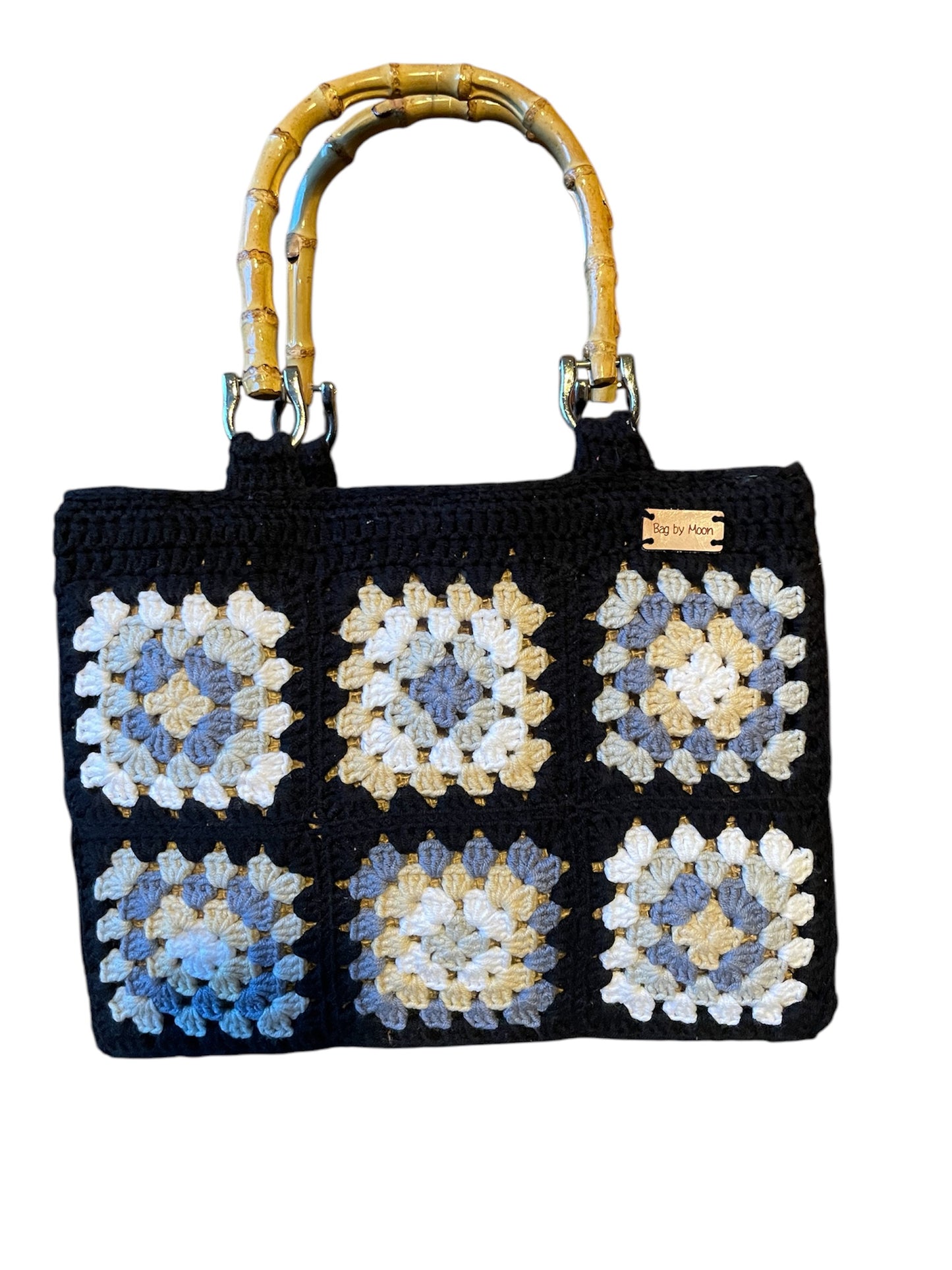Gehaakte granny squares handtas zwart