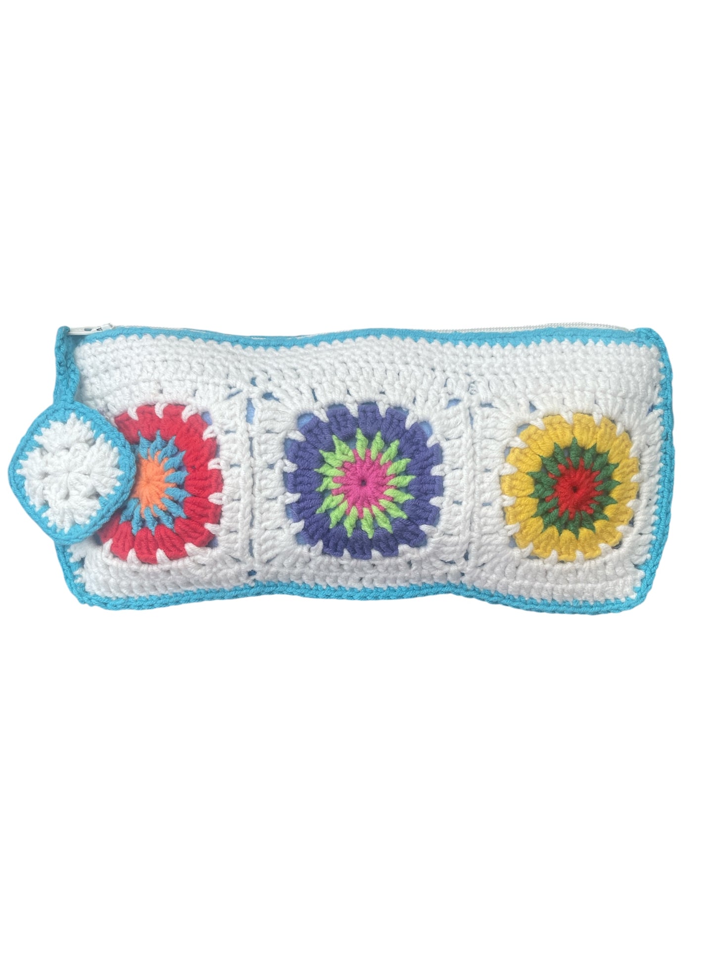 Gehaakt toilettasje granny squares ecru
