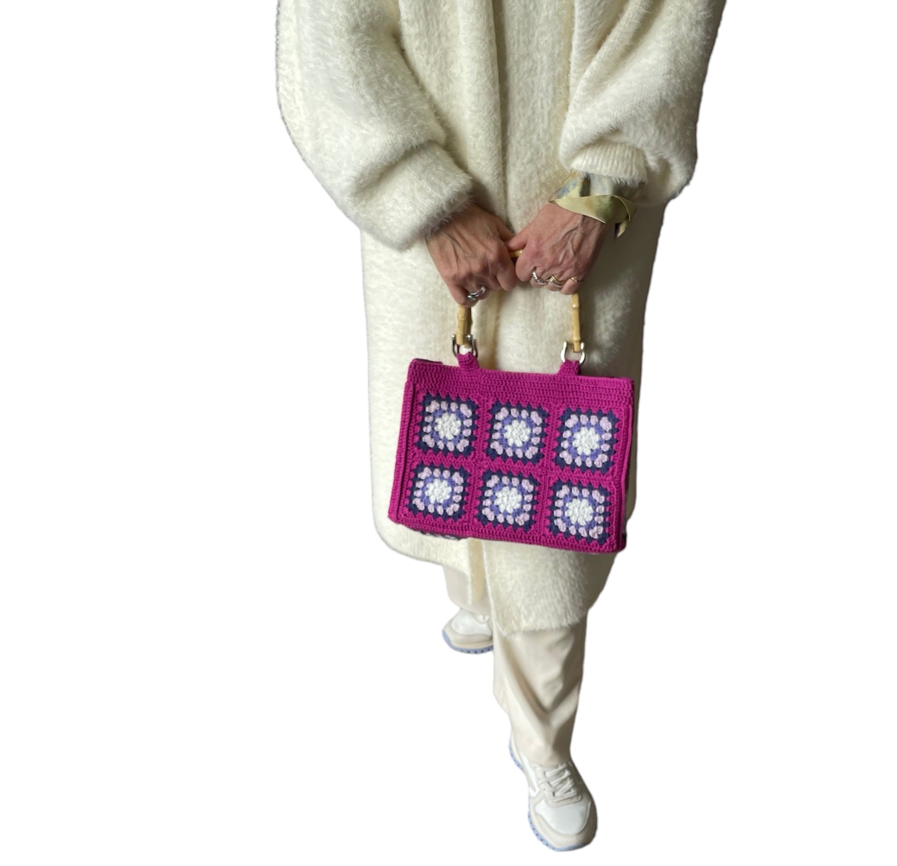 Gehaakte Granny Squares Tas - Cassis paars