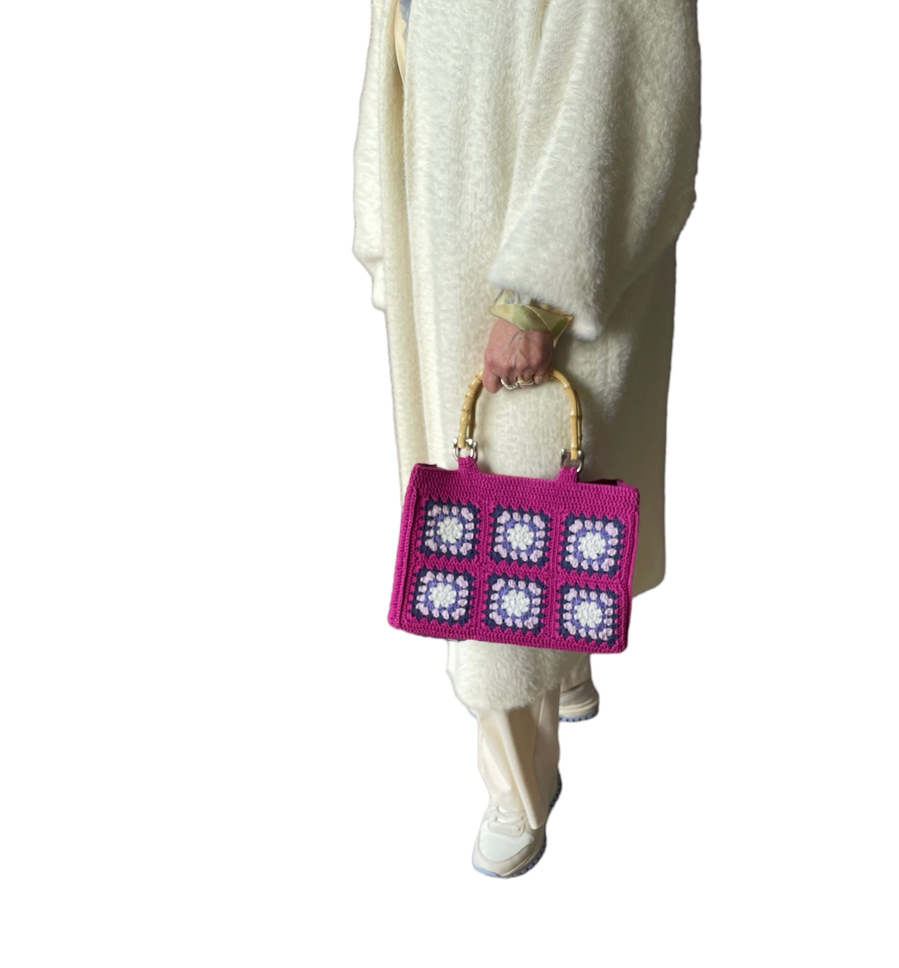 Gehaakte Granny Squares Tas - Cassis paars