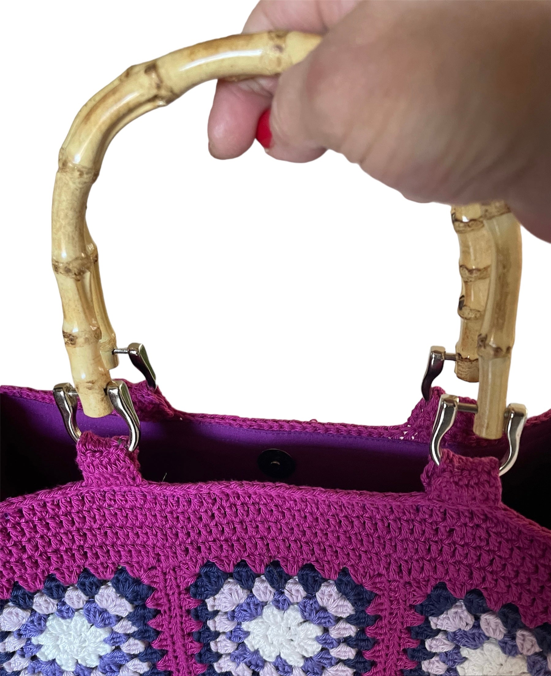 Gehaakte Granny Squares Tas - Cassis paars