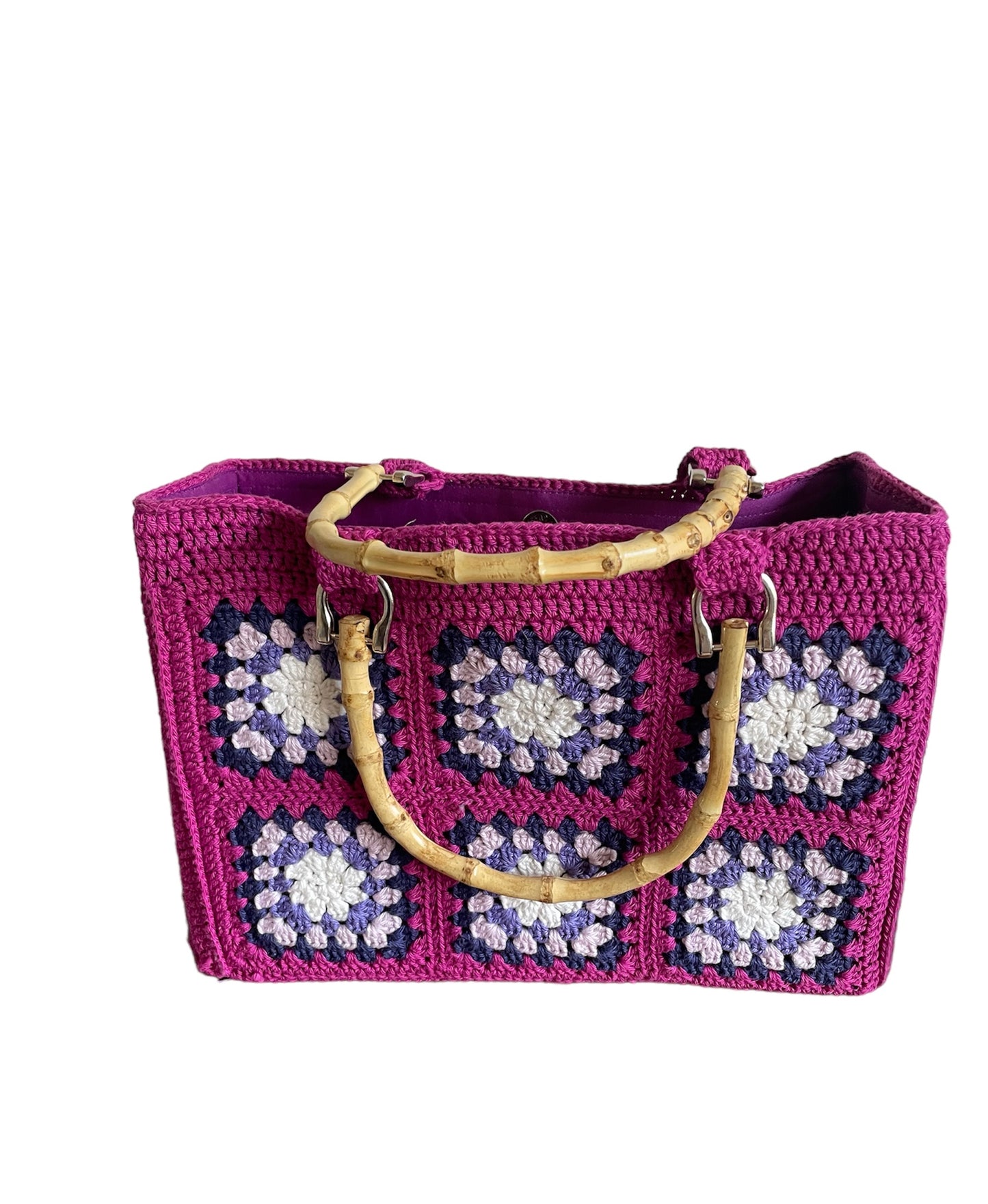 Gehaakte Granny Squares Tas - Cassis paars