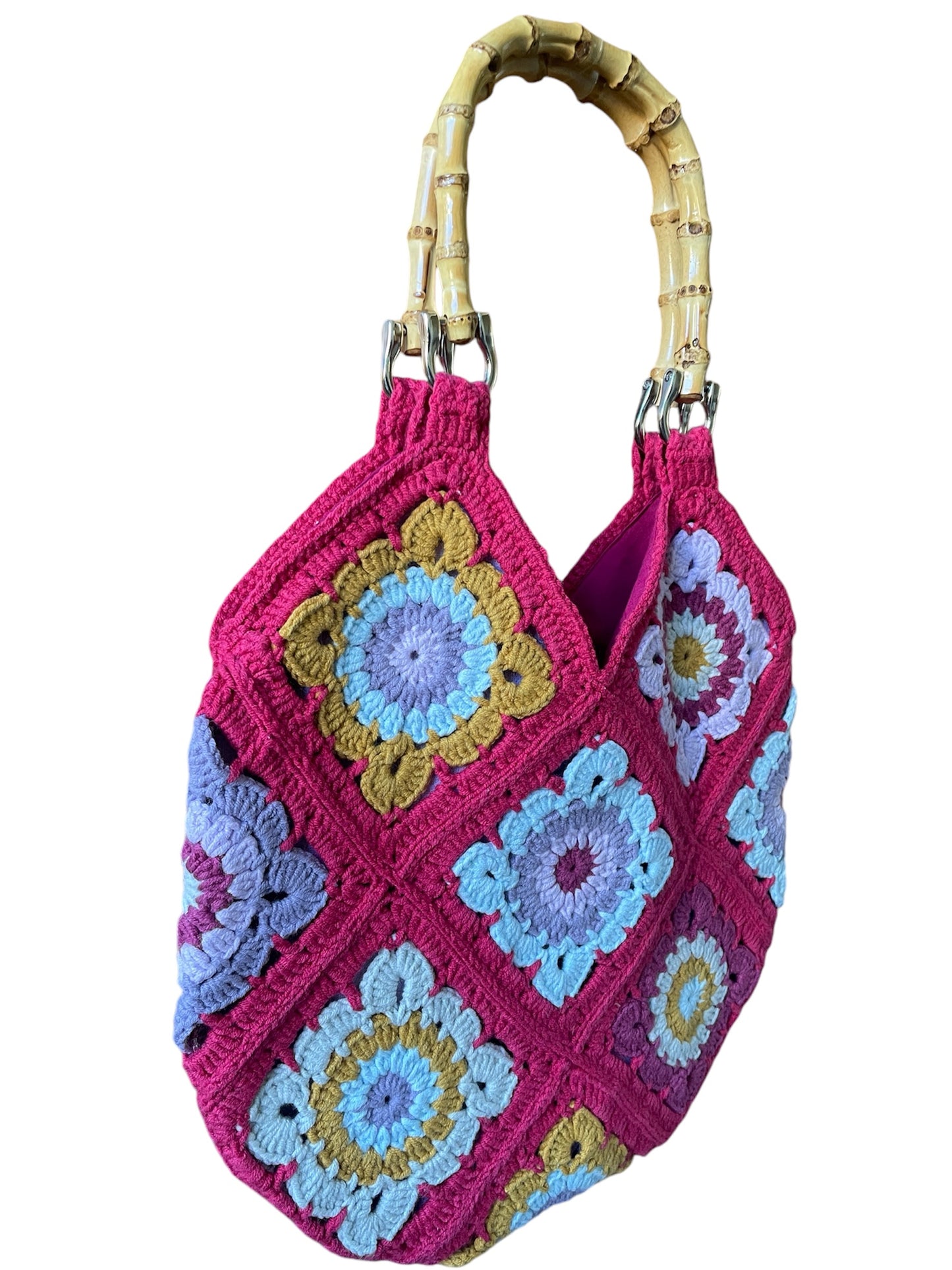 Gehaakte granny squares tas