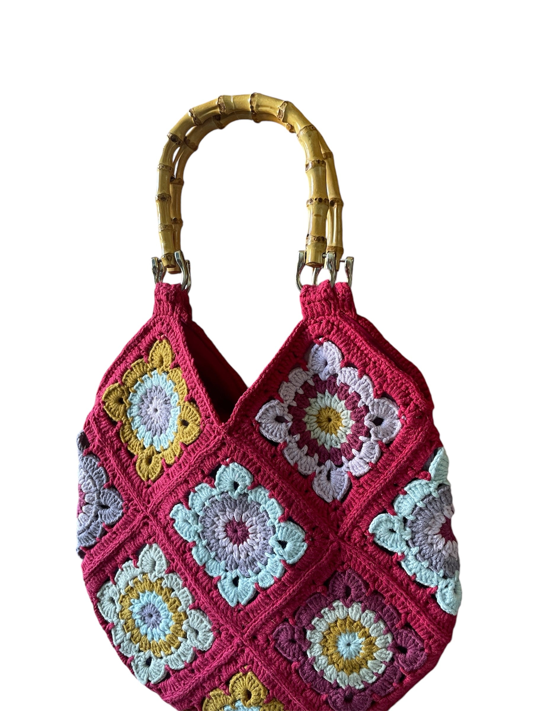 Gehaakte granny squares tas