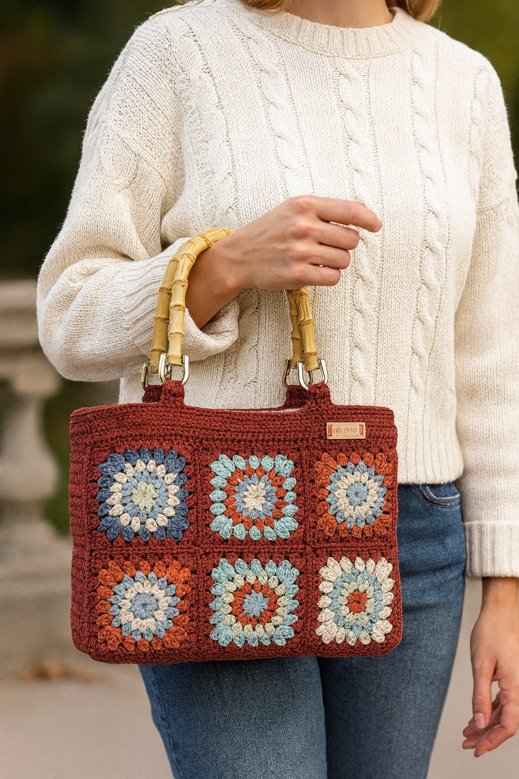 Gehaakte handtas granny squares