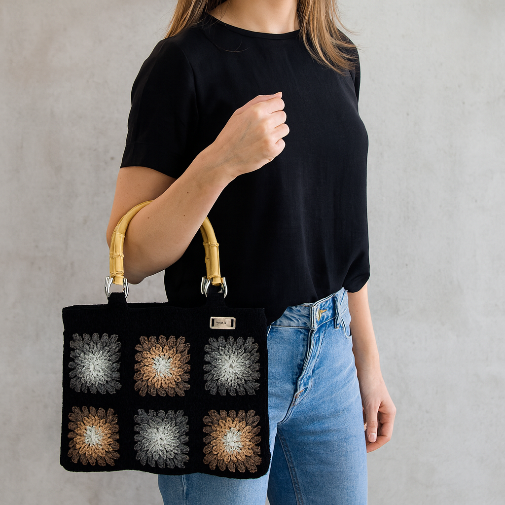 Gehaakte handtas granny squares 