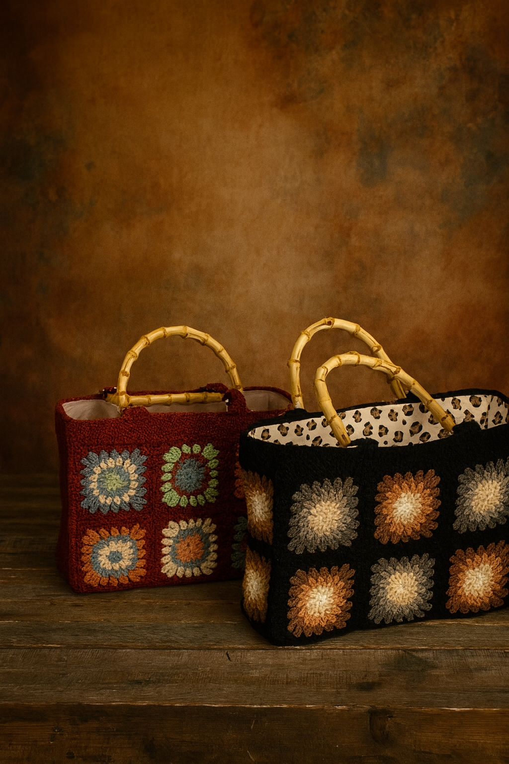 Gehaakte handtas granny squares 