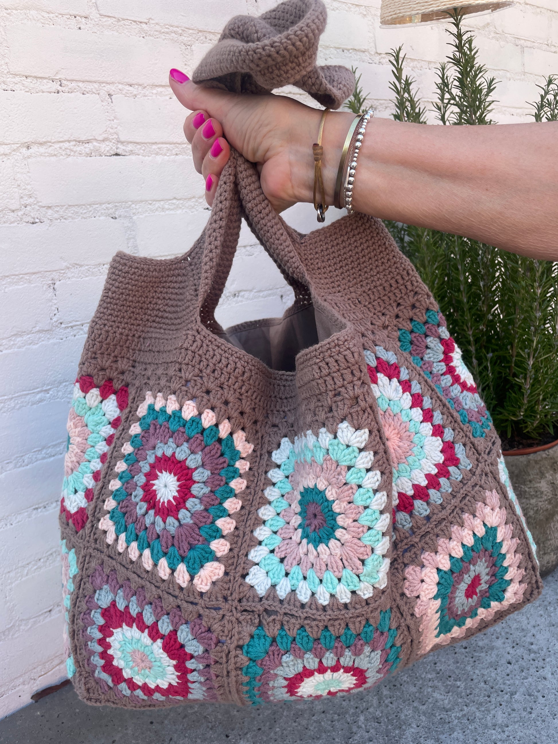 Gehaakte Schoudertas Granny Squares