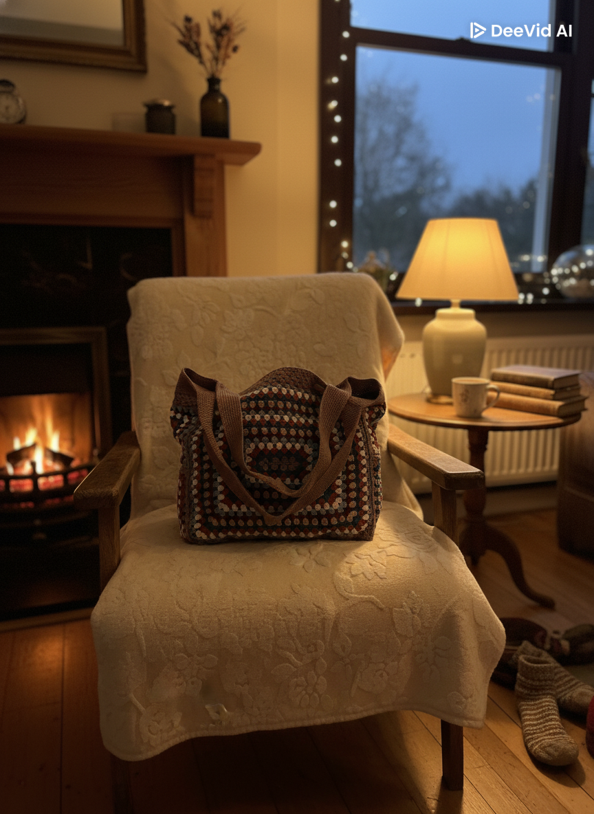 Gehaakte schoudertas granny squares