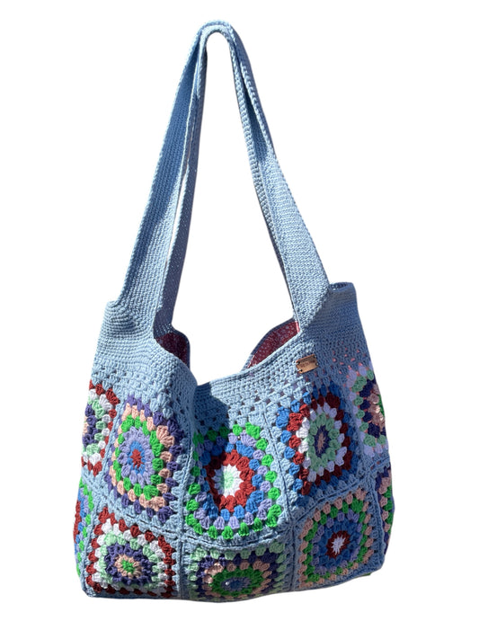 Gehaakte schoudertas granny squares