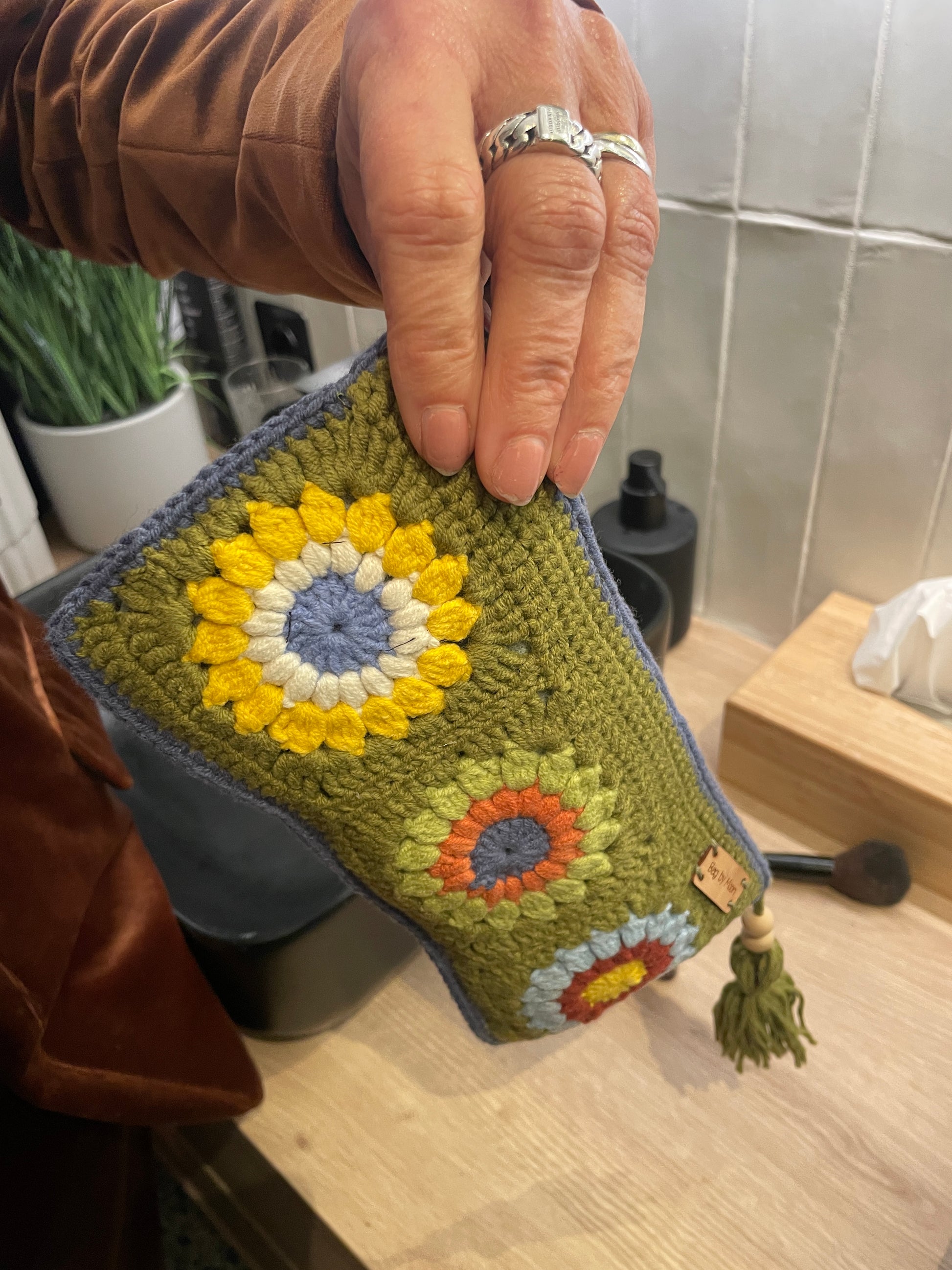 Gehaakt make-up tasje granny squares